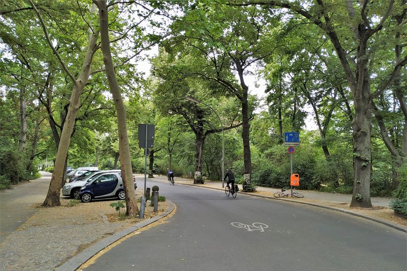 Radfahrender auf Fahrradstraße Prinzregentenstraße