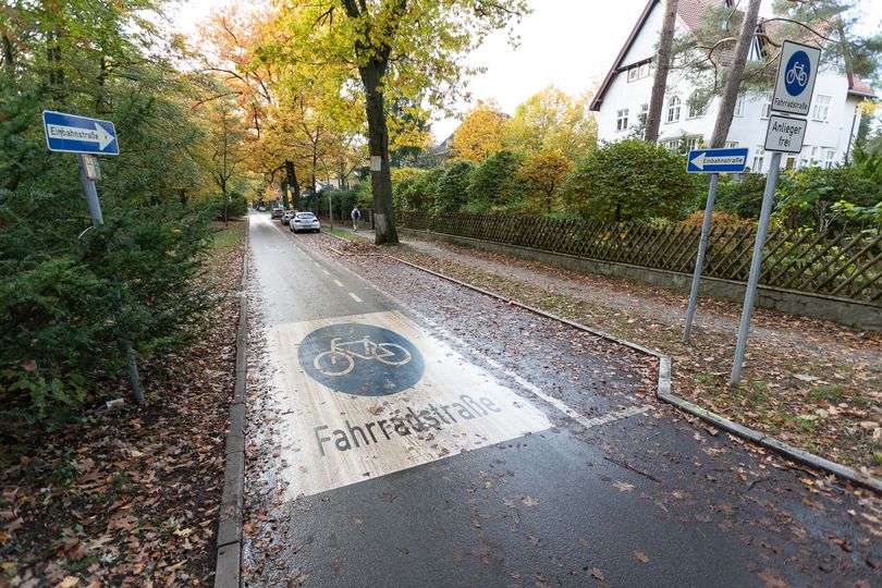 Fahrradstraße Edelhofdamm Einbahnstraße