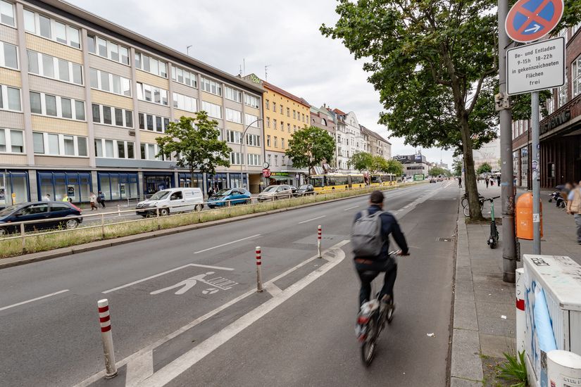 Neuer Radfahrstreifen auf der Müllerstraße