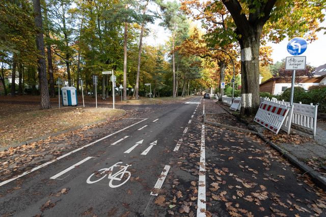 Fahrradstraße Edelhofdamm Markierung